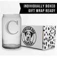 thumbnail image 5 of Etched Monogram 16oz Can Glass for Soda or Beer (Letter C), A-Z Personalized gifts for men, Customized coffee glasses, Custom Initial, Birthday gift for Mens Her Brother Husband cup, 5 of 5