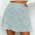thumbnail image 5 of Summer Skirt Saving! Jerdar Women's Floral High Waist Mini Skirt Chiffon Zipper A-Line Short Skirt Blue XL, 5 of 5