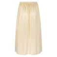 thumbnail image 4 of YUUMIN Women's Soft Satin Half Slips for Under Dresses Anti-static Elastic Waist Plus Size Long 60cm Champagne XL, 4 of 7