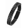 thumbnail image 1 of Esclava Negro 19 cm Para Hombre Dos Filas Acero Hebilla Magnética, 1 of 4
