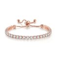 thumbnail image 2 of Paris Jewelry Women 10k Rose Gold 7Ct Created Cubic Zirconia Round Adjustable Tennis Plated Bracelet, 2 of 6