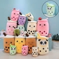 thumbnail image 2 of Nueva llegada Fruta de dibujos animados burbuja taza de té juguetes de peluche la vida Real Boba comida con succión de peluche almohada suave cojín abrazo Decoración, 2 of 5