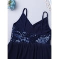 thumbnail image 6 of iEFiEL Girls Sequins Ballet Dance Dress Lyrical Modern Jazz Dance Asymmetrical Dress Navy Blue 12-14, 6 of 6
