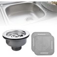 thumbnail image 1 of Desagüe del fregadero de acero inoxidable + filtro de fregadero de silicona Desagüe del fregadero de la cocina Desagüe del fregadero del baño Desagüe del lavabo de 114 mm Desagüe del fregadero para, 1 of 5