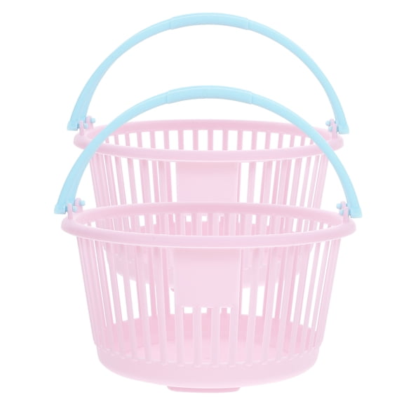 FRCOLOR  2 Pcs Supermarket Hand Basket Models Stackable Shopping Cart Toy Child Pink