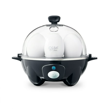 Rise By Dash Egg Cooker: 7 Egg Capacity Electric Egg Cooker for Hard Boiled Eggs Soft Boiled Eggs Poached Eggs with Auto Shut Off Feature - Black