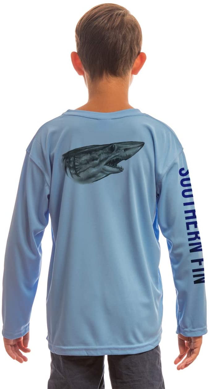 Southern Fin Apparel Youth Fishing Shirt for Kids Boys Girls Long Sleeve UV