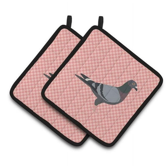 Carolines Treasures BB7951PTHD Racing Pigeon Pink Check Pair of Pot Holders