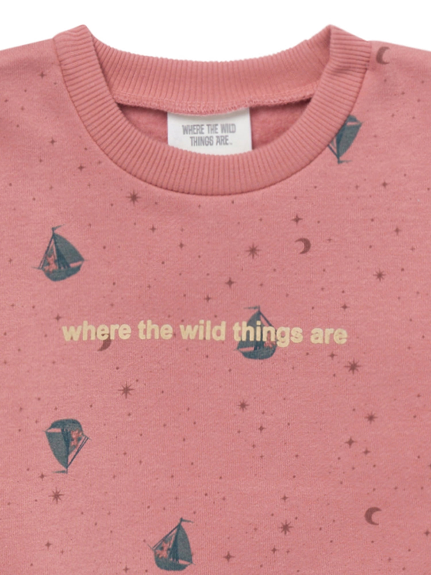Modern Moments x Where the Wild Things Are Baby and Toddler Neutral Elevated Sweatshirt, Sizes 0/3 Months - 5T