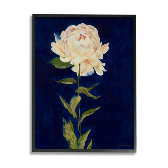 Stupell Industries Bold Rose Bloom Painting Painting Black Framed Art Print Wall Art, Design by Liz Jardine