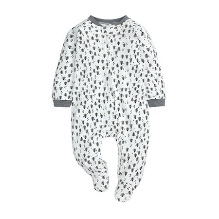 

JYNZ Boho Baby Girl Baby Boy Clothes 0-18 Months Fall Baby Kids Double Zipper Clothes Sleeping Pajamas Rompers Newborn Overalls Gray 9-12 Months