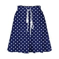 thumbnail image 5 of Royal Blue for Women Spandex Mini Short Loose Fit Beach Lounge Hawaiian Pleated Tie Knot Polka Dot Tropical Skort Women 2025 Clothes Trendy Country Concert Y2K 3XL, 5 of 6