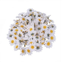 Eease 4” Artificial Fabric White Daisy Wedding Bouquet (100 Count)
