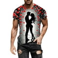 thumbnail image 2 of Ceisia Men Casual Round Neck Printing Pullover Fitness Gift Sports Short Sleeve T-Shirt - Valentine's Day Casual Tops, 2 of 5