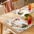 thumbnail image 4 of White Vintage Rooster Placemats Set of 6, Watercolor Farmhouse Flower Pastoral Animal Non-Slip Place Mats Washable Table Mats for Kitchen Dining Table Decorations Indoor/Outdoor, 4 of 9