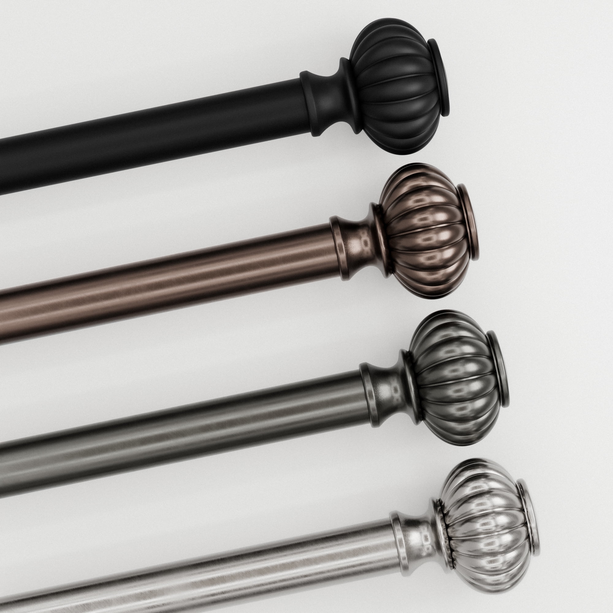 Better Homes & Gardens 1" Oil Rubbed Bronze Aubrey Knob Adjustable Single Curtain Rod Set 42"-120"