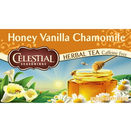 (3 Boxes) Celestial Seasonings Herbal Tea, Honey Vanilla Chamomile, 20