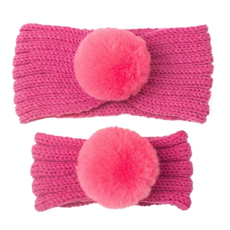 

nsendm Scratch Not Womens Christmas Headband Set For Family Cute Soft Stretch Knitted Headbands Knotted Solid Infant Headbands Hairband Hot Pink One Size
