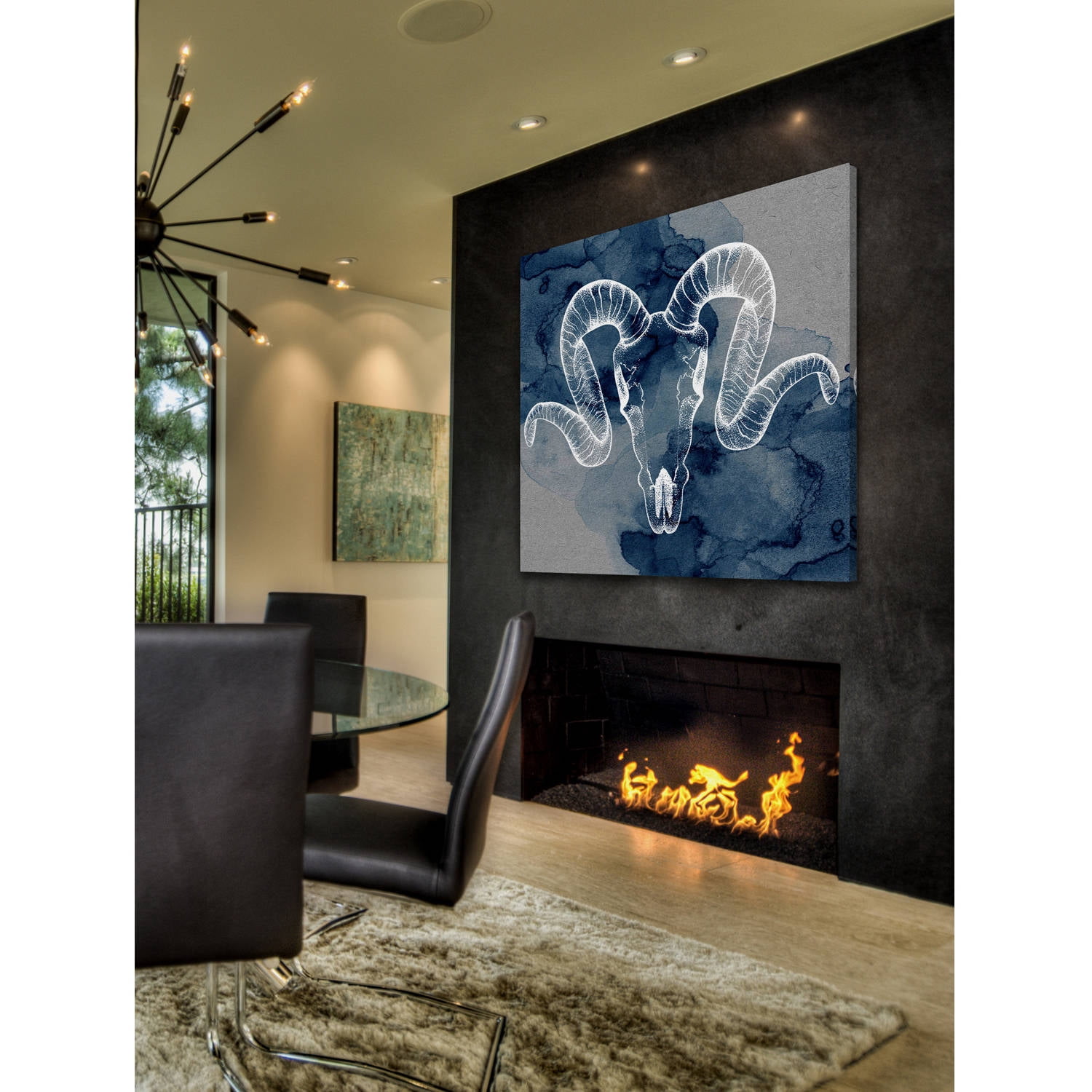 "Ram Outline" Painting Print on Wrapped Canvas