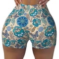 thumbnail image 2 of Picia Vintage Floral Butterflies Printed Workout Shorts for Women Seamless Scrunch Butt Lifting High Waisted Yoga Gym Booty Running Moisture-wicking Short Pants-Small, 2 of 9