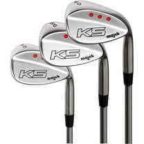 Majek Golf 3 inch over Ultra Big & Tall Senior Men's Complete Wedge Set: 52° Gap Wedge (GW), 56° Sand Wedge (SW), 60° Lob Wedge (LW) Right Handed (Tall 6'6" / 3"Over) Jumbo Black Pro Velvet Grip