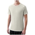 thumbnail image 3 of Summer Comfort Colors Tshirt For Men Crew Neck Solid-Color Casual Outdoor Climbing Running Reflective Wear Short Sleeve for Men Beach Summer Wedding Shirt - Beige∣XL, 3 of 7