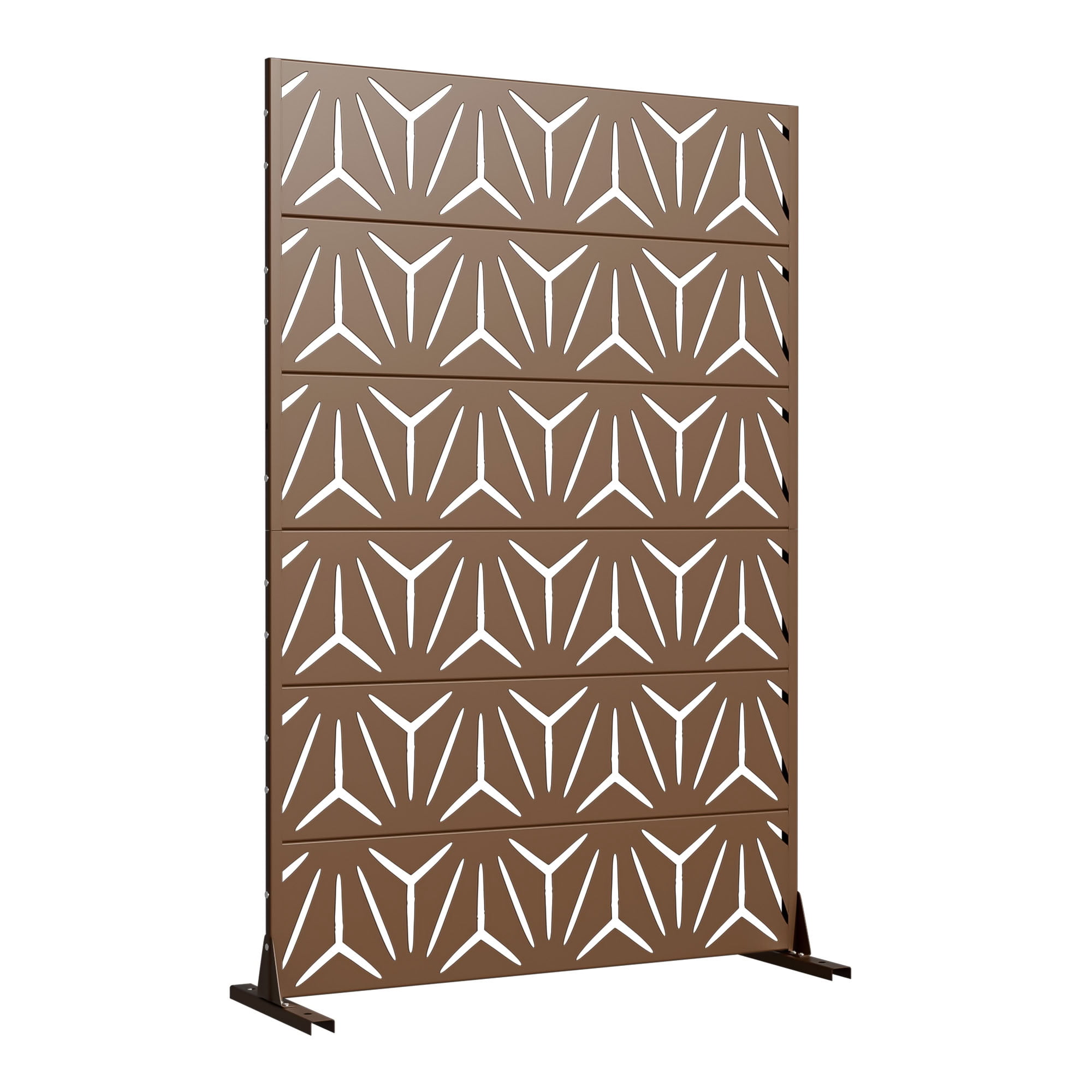 MAYEERTY 6 Panels Metal Outdoor Privacy Screen Garden Divider Patio Backyard Decorative Privacy Fence Panel, 72×47.2×15.7in
