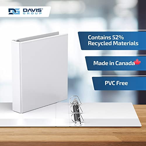 Easyview Premium 3-Ring Binders with Clear-View Covers and D Rings, Binders for School or Office, 1.5 Inch, Pack of 6, White