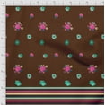 thumbnail image 2 of oneOone Cotton Silk Fabric Stripe & Floral Panel Printed Fabric 1 Yard 42 Inch Wide, 2 of 3