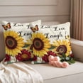 thumbnail image 2 of Sunflower Vintage Outdoor Waterproof Pillow Covers, Farmhouse Flowers Butterfly Botanical Decorative Square Throw Pillowcase Sofa Cushion Sham for Patio/Couch/Chair, 24"x24" 2 Pack, 2 of 8