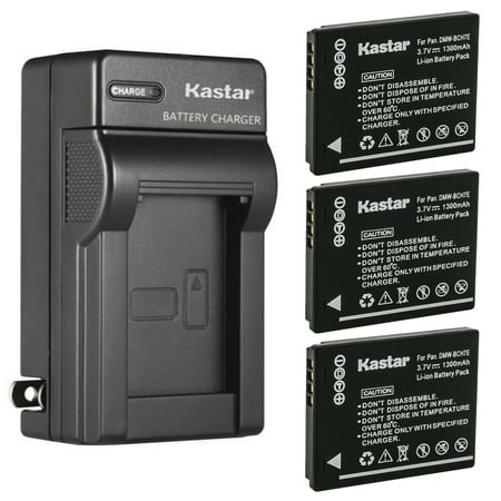 Kastar 3-Pack Battery and AC Wall Charger Replacement for Panasonic DMW-BCH7 DMW-BCH7PP DMW-BCH7GK Battery Panasonic Lumix DMC-FP1 Lumix DMC-FP2 Lumix DMC-FP3 Lumix DMC-FT10 Lumix DMC-TS10 Camera