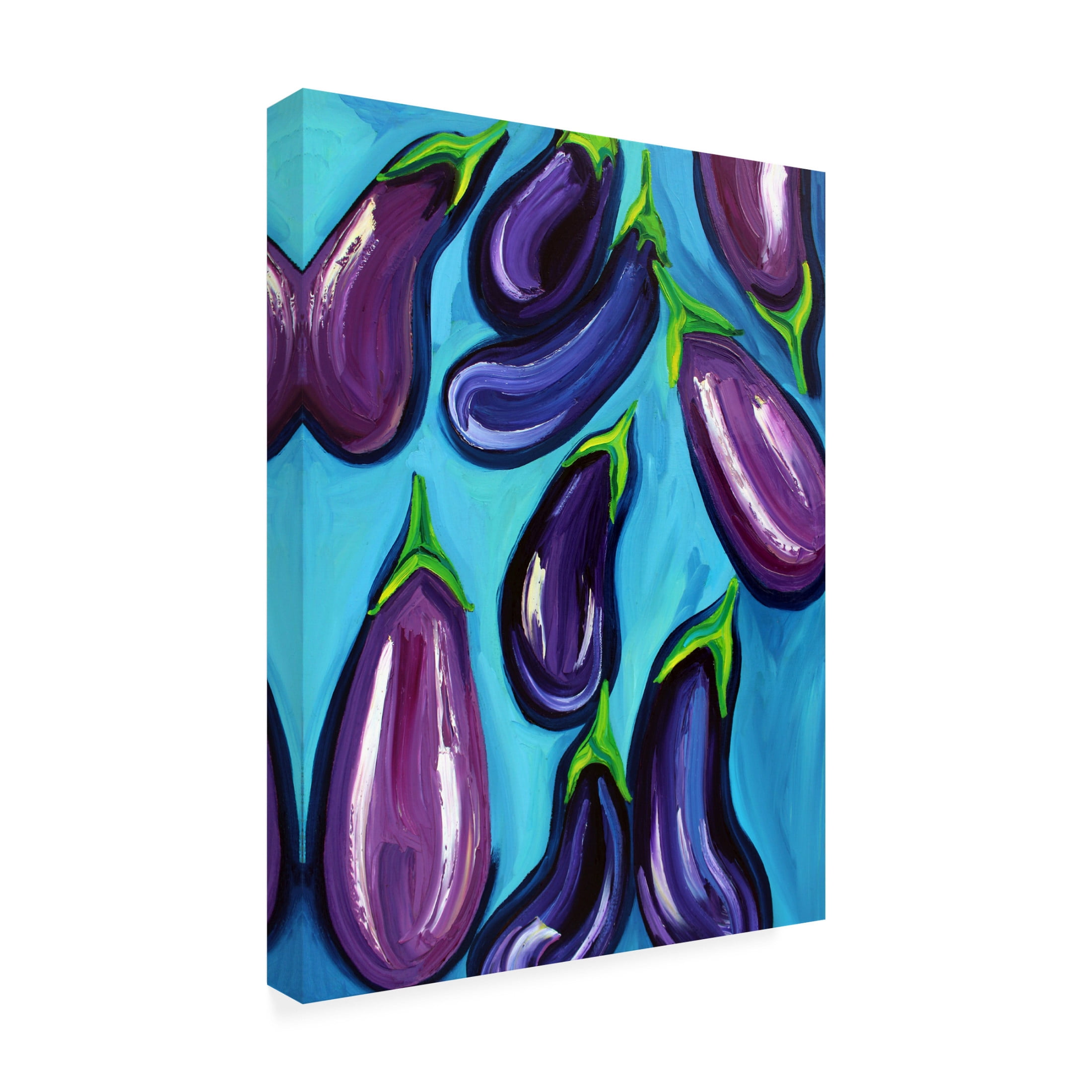 Trademark Fine Art Alice Straker  Aubergines Rain Canvas Wall Art