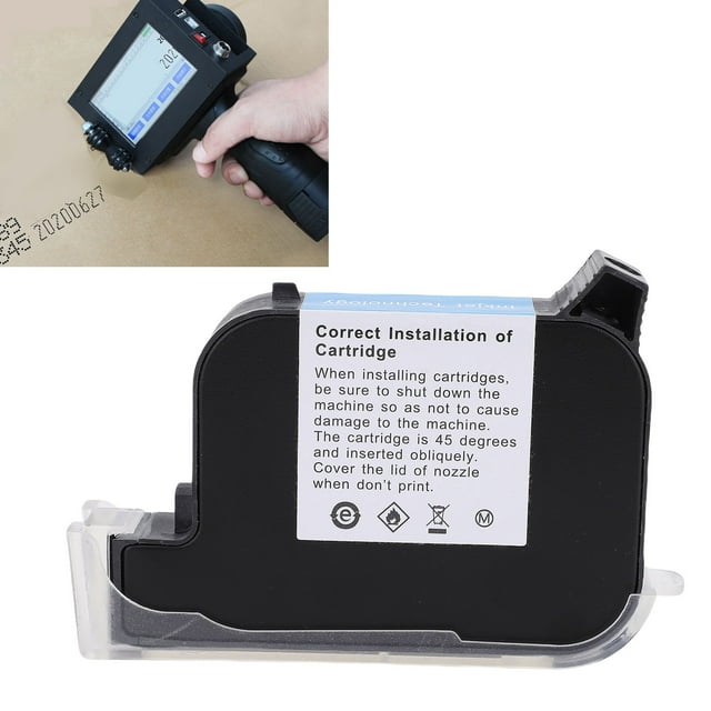 Handheld Inkjet Printer Cartridge 12.7mm Black Color 42ML Capacity Inkjet Printer Cartridge Replacement