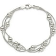 thumbnail image 4 of Sterling Silver Polished Bead Snake Chain Bracelet (7.5 X 6) Made In India qg3344-7.5, 4 of 5