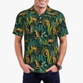 thumbnail image 1 of Balery Jungle Leopard Yellow Camisa Polo de Hombre con Estampado, de Manga Corta y Tejido Medio, Camisa Tipo Golf Polo-Small, 1 of 6