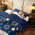 thumbnail image 4 of Manfei Vintage Firework Twin Comforter Sets, Patriotic Star Stripes Bedding Set, Red White Blue, Navy Reversible 2 Pieces, 1 Comforter and 1 Pillowcase, 4 of 6