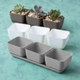 thumbnail image 3 of Root & Vessel Majestic Herb & Succulent Trio Planter, Taupe, 3 of 4