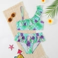 thumbnail image 3 of Kids Girls 2PCS Tankini Bikini Swimsuits Princess Mermaid Costume Halter Tops with Bottoms Swimwear Bathing Suits, 3 of 8