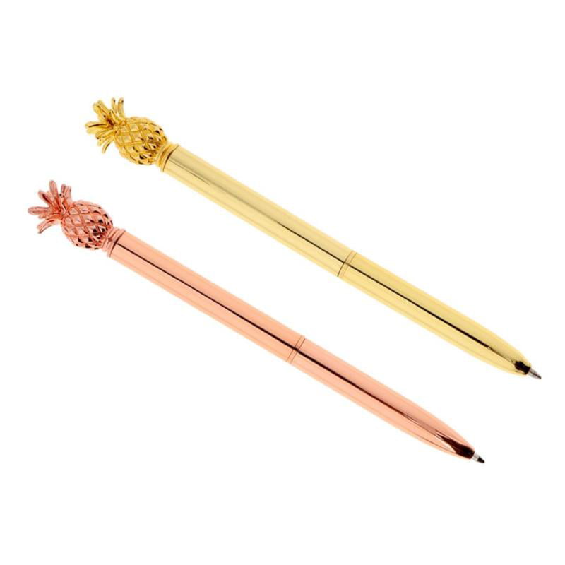 2x Metal Pineapple Pen Stationary Ballpoint Office School Supplies Kids Gift 