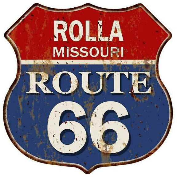 ROLLA, MISSOURI Route 66 Shield Metal Sign Man Cave Garage 211110013094