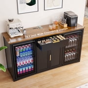 Long Coffee Bar Cabinet with Fridge Space, 70.1 M