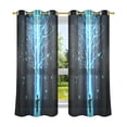 thumbnail image 6 of Yayeee Window Curtains Light Filtering 63"x52" Grommet Panel Pair Home Living Room Decor, Blue Tree, 6 of 7