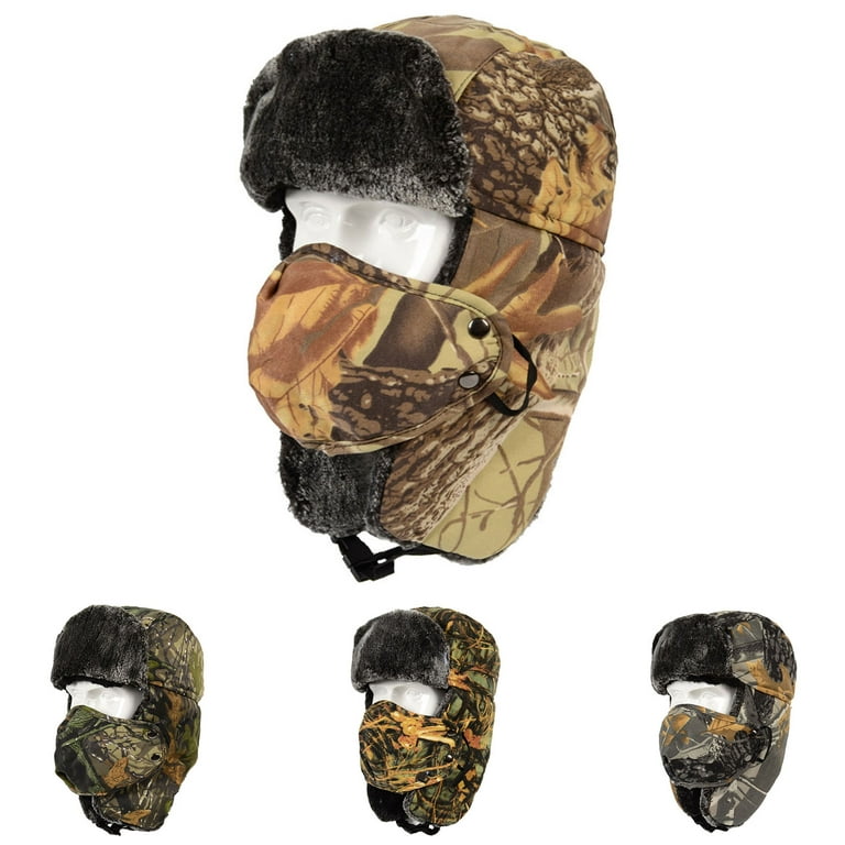 Winter Canvas Trapper Hat Russian Aviator Earflap Bomber Hat with Faux Fur  for Men - LG/XL Khaki : .in: Clothing & Accessories