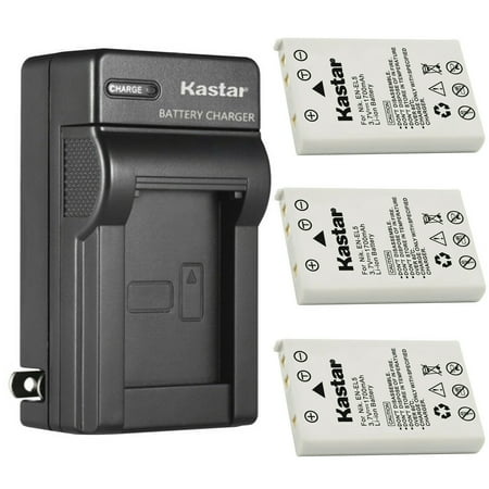 Kastar 3-Pack Battery and AC Wall Charger Replacement for Nikon EN-EL5 CP1 Battery  Nikon MH-61 Charger  Nikon Coolpix P80  Coolpix P90  Coolpix P100  Coolpix P500  Coolpix P510  Coolpix P520 Camera
