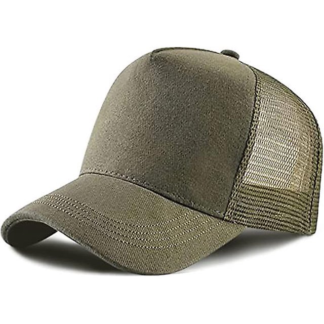 Gorra para hombres y mujeres, gorra de camionero lisa ajustable con parte trasera de malla, gorra informal deportiva