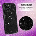 thumbnail image 3 of Compatible with iPhone 14 Pro Max Glitter Case Women Girls Bling Sparkle Phone Case Camera Lens Protection Slim Soft Bumper Shockproof Protective Cover for iPhone 14 Pro Max 6.7 inch, Black, 3 of 6