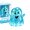 Blue, variant on Glitter Ghost Squishy Stress Toy, Cute Halloween Sensory Decompression Toy, Pocket Sized Fidget Squeeze Toy, Halloween Party Favor & Stocking Stuffer Gift for Kids Teens Adults