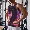 thumbnail image 5 of Gukieu Neon Futuristic Dragon Print Men's Quick Dry Fitness Vest, Round Neck Sleeveless Fitness Bodybuilding Top-X-Large, 5 of 7