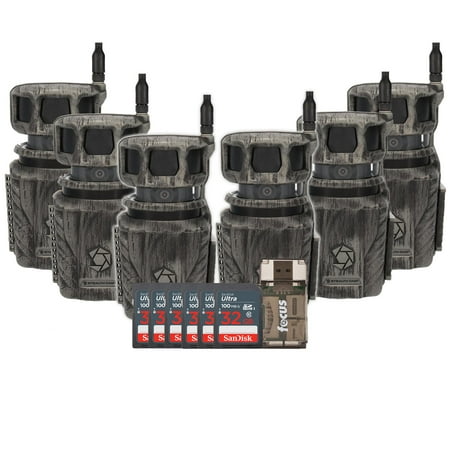 Stealth Cam Revolver 360 Degree Cellular Trail Camera 6-Pack with Six 32GB Memory Cards and Card Reader