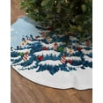 thumbnail image 7 of Light Blue Snowman Christmas Christmas Tree Skirt 48 Inches Large Christmas Skirt Tree, Christmas Tree Xmas Winter Snowflake Tree Skirt Christmas Decorations for Fireplace Party Indoor Outdoor, 7 of 7